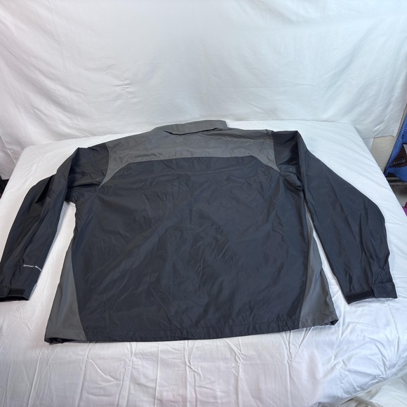 Columbia Jacket Mens XL Gray Black Omni-Shield Hooded Windbreaker Lightweight - Picture 2 of 11